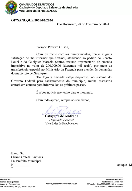 Renato Louzi anunciou mais R$ 200 mil para a Praça Francelino Francisco
