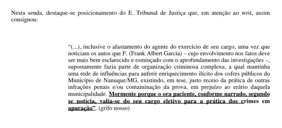 Justiça prorrogação afastamento de vereadores de Nanuque