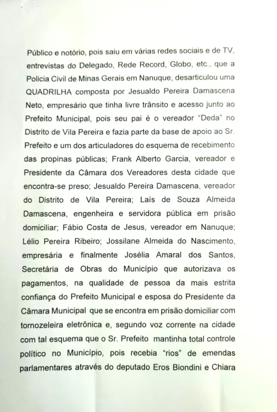 Pedido de impeachment de Gilson Coleta é protocolado na Câmara