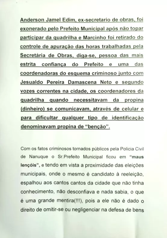 Pedido de impeachment de Gilson Coleta é protocolado na Câmara