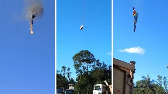 Balão pega fogo no ar e cai, pelo menos 8 morreram