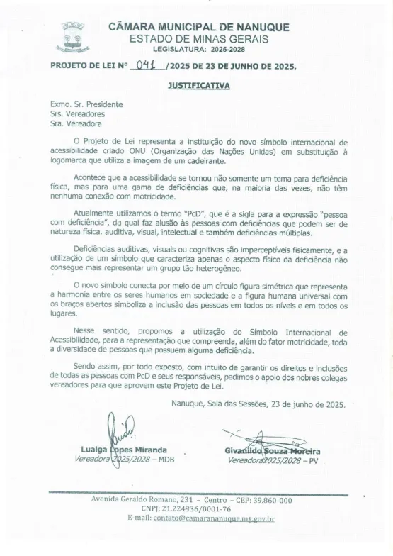 Vereador Givanildo Moreira apresenta Projeto de Lei que beneficia o deficiente