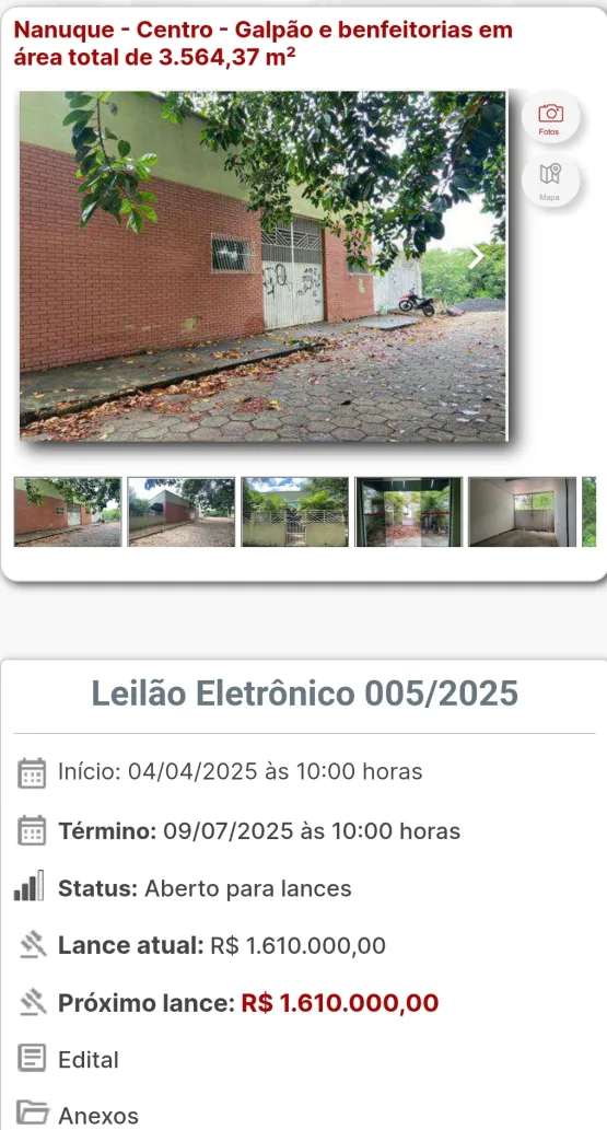 CEMIG MAIS UMA VEZ LEVA IMÓVEL QUE PODE PERTENCER A NANUQUE A LEILÃO
