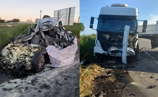 Colisão frontal na BR-101 mata morador de Nanuque e interdita rodovia em Teixeira de Freitas