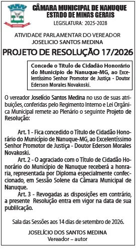 Vereador Joselício Medina propõe Título de Cidadão Honorário ao promotor Ederson Novakoski Vereador Joselício Medina propõe Título de Cidadão Honorário ao promotor Ederson Novakoski