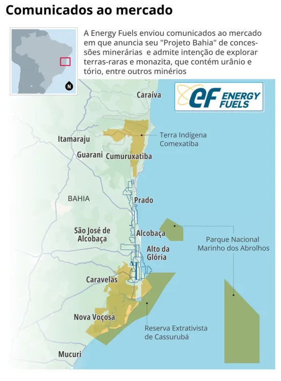 Mineração em Nova Viçosa, Caravelas, Alcobaça e Prado gera preocupação ambiental