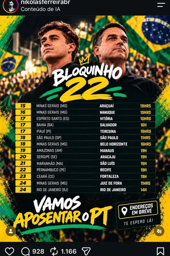 Nikolas Ferreira chega a Nanuque no dia 16 para o Bloquinho 22