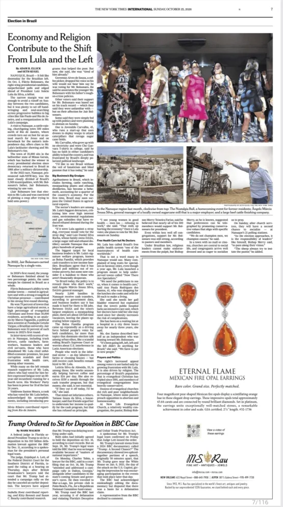 New York Times coloca Nanuque em evidência na edição deste domingo, 25