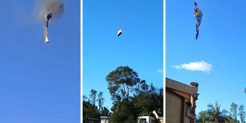 Balão pega fogo no ar e cai, pelo menos 8 morreram