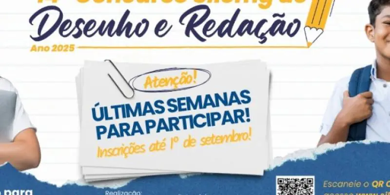 Concurso de Desenho e Redação incentiva desenvolvimento cognitivo de estudantes; inscrições até 1º de setembro