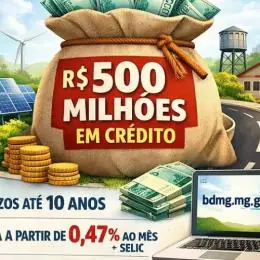 Prefeituras mineiras terão R$ 500 milhões no Edital BDMG Municípios 2026 para financiar infraestrutura e sustentabilidade